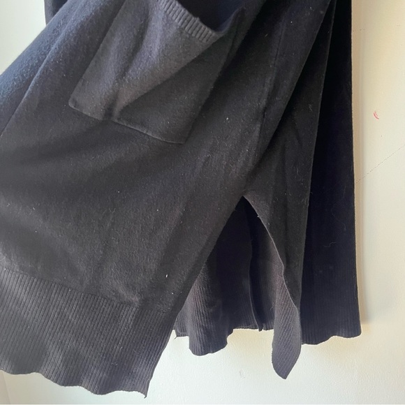 Dreamers by Debut Black Longline Open Front Cardigan Women’s M/L Pockets Cozy - Picture 4 of 9